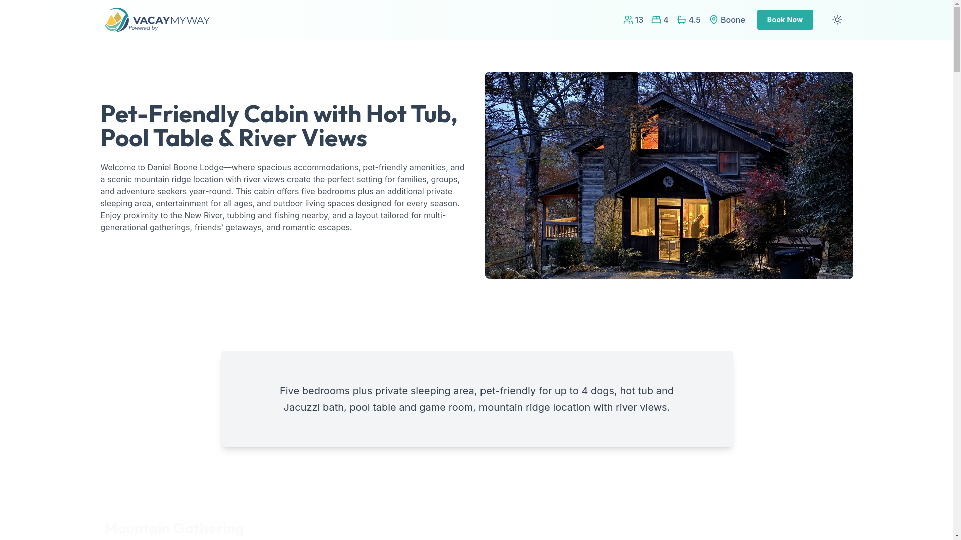 website screenshot of https://calmdecks.vacations/