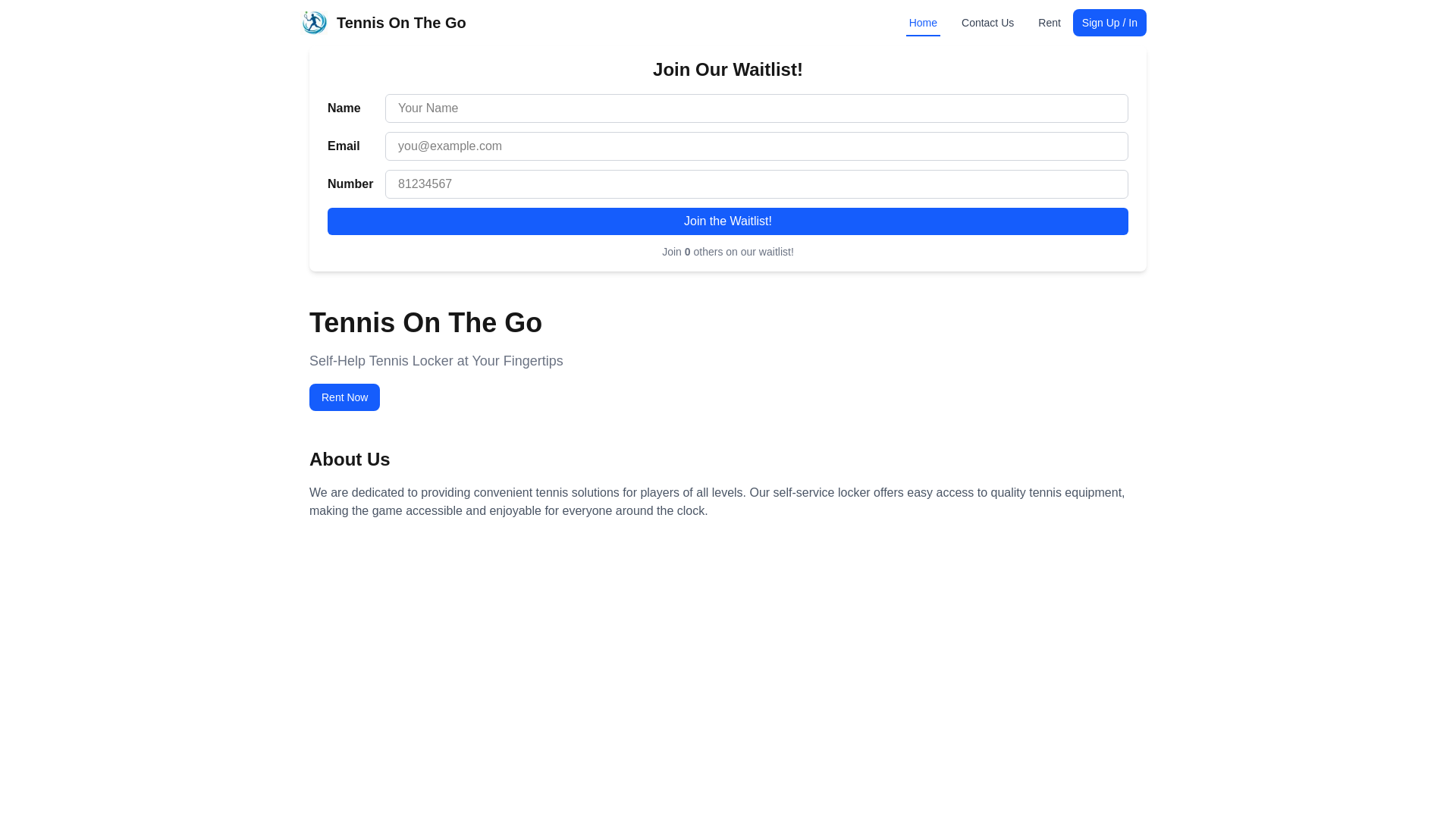 website screenshot of https://tennisgo.sg/