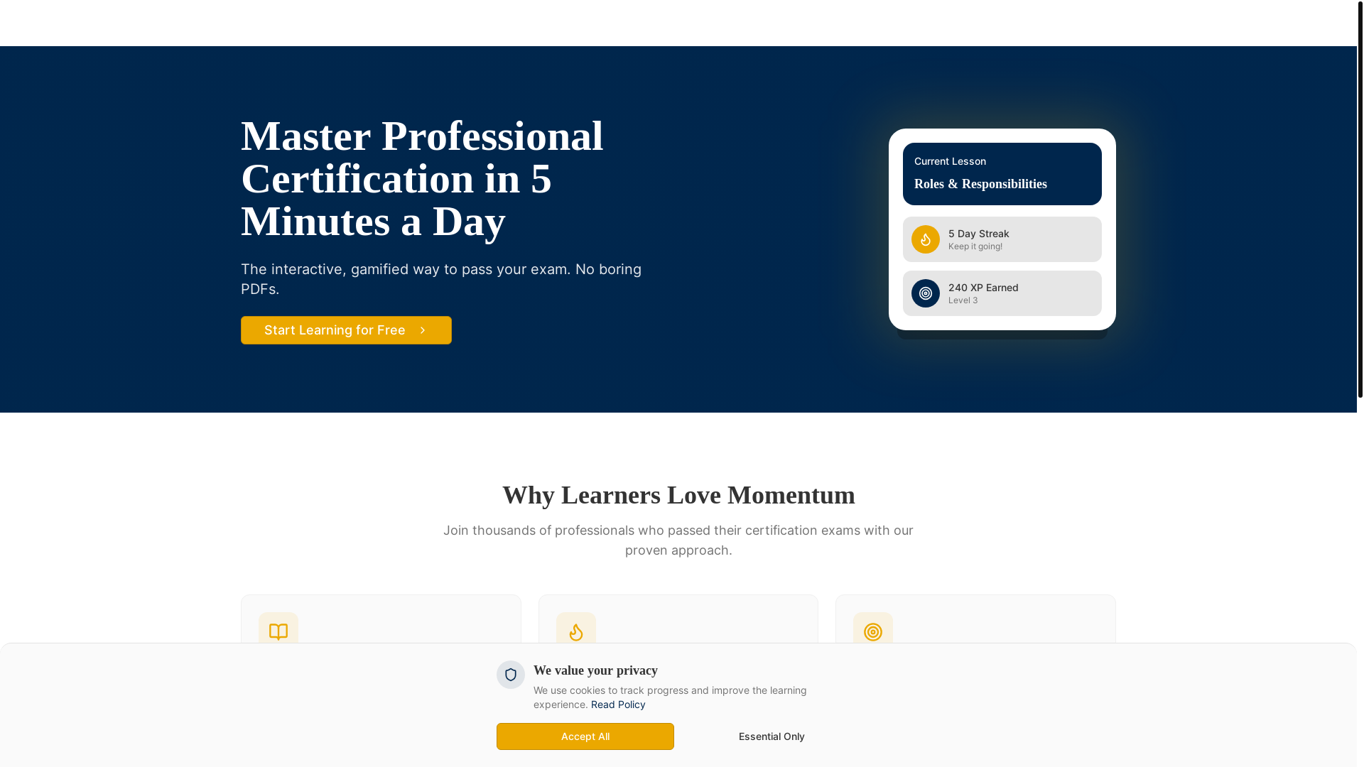 website screenshot of https://gomomentumx.com/
