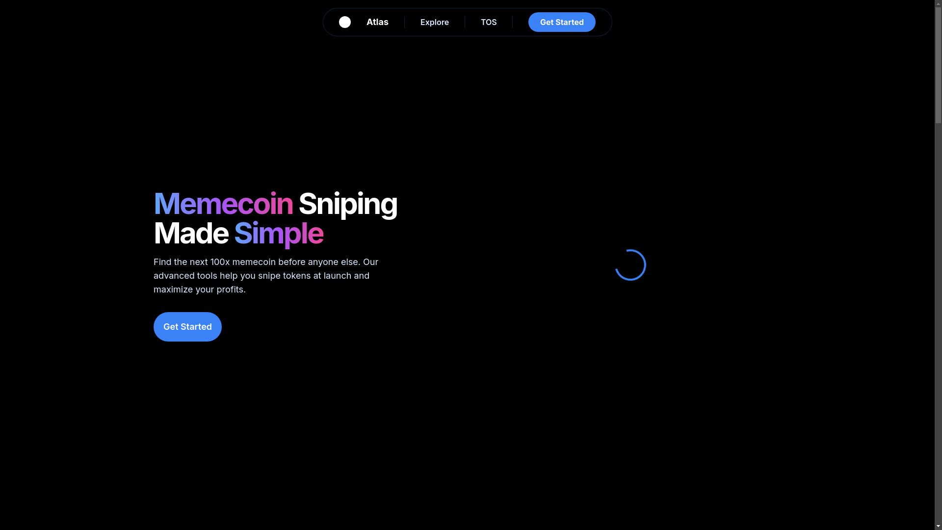 website screenshot of https://atlassniper.trade/