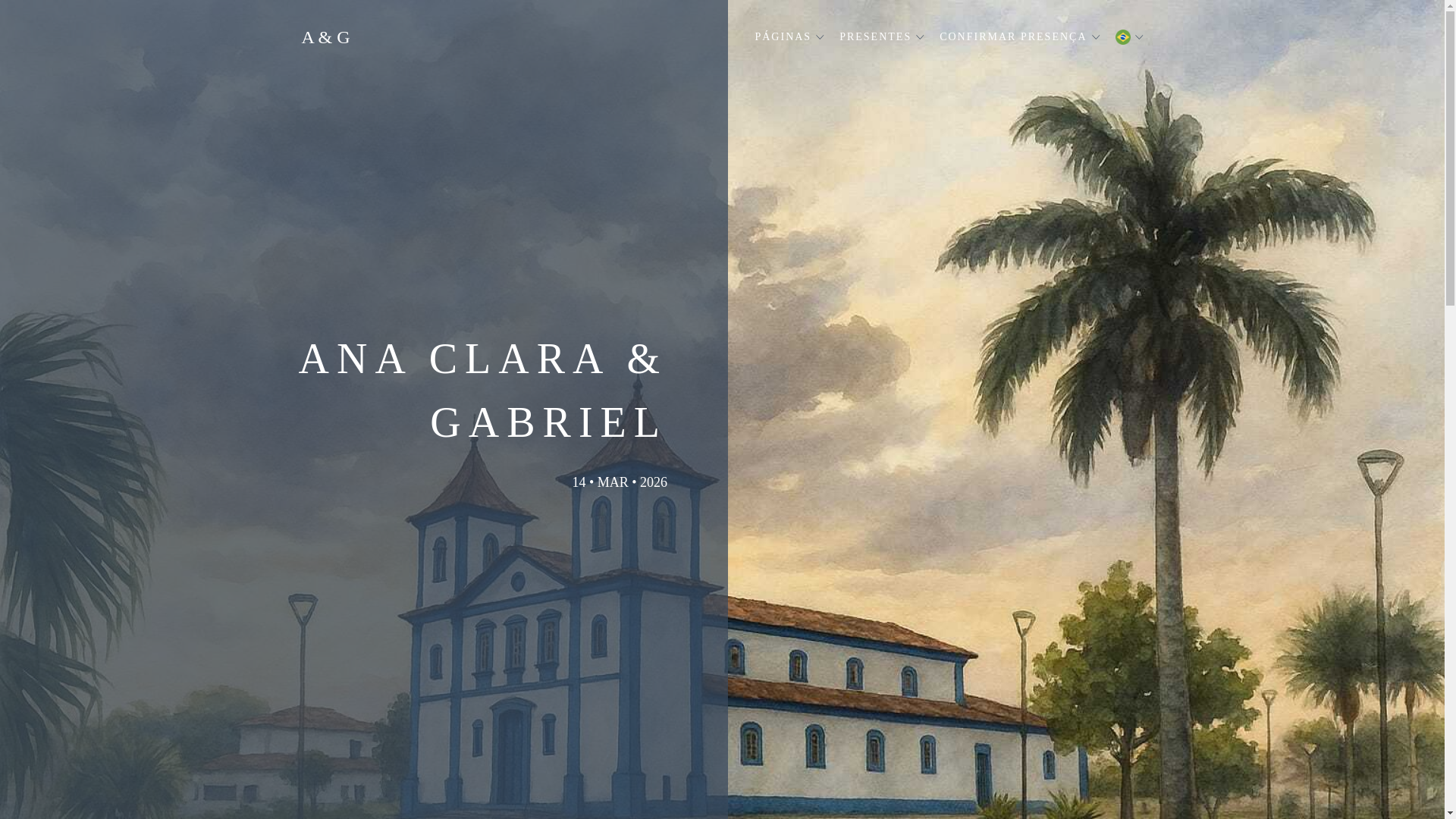 website screenshot of https://gabrieleanaclara.com.br/