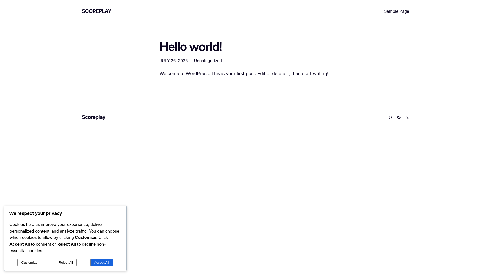 website screenshot of https://scoreplay.live/