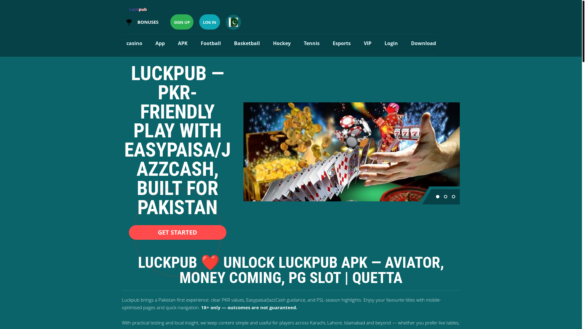 website screenshot of https://luckpubi.com/