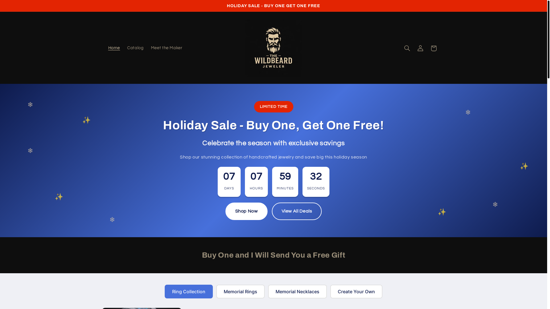 website screenshot of https://thewildbeardjeweler.com/