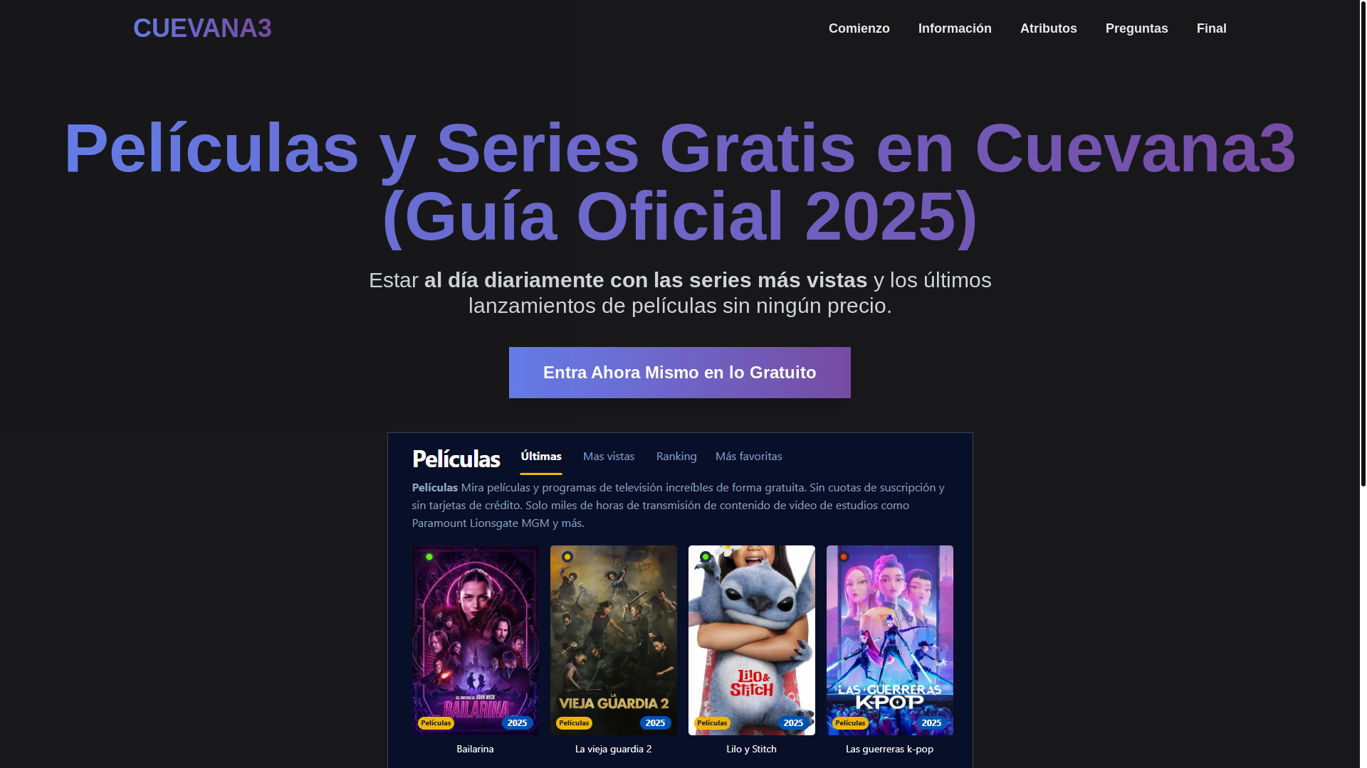 website screenshot of https://cuevana3-t7ce.pages.dev/