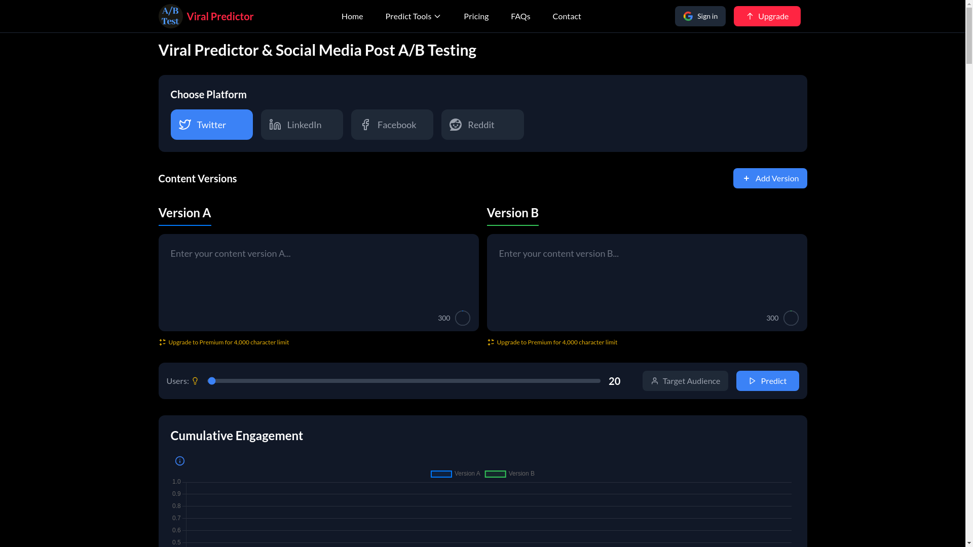 website screenshot of https://viralpredictor.pages.dev/