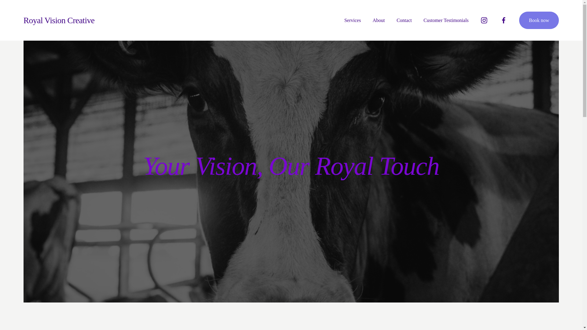 website screenshot of https://royalvisioncreative.com/
