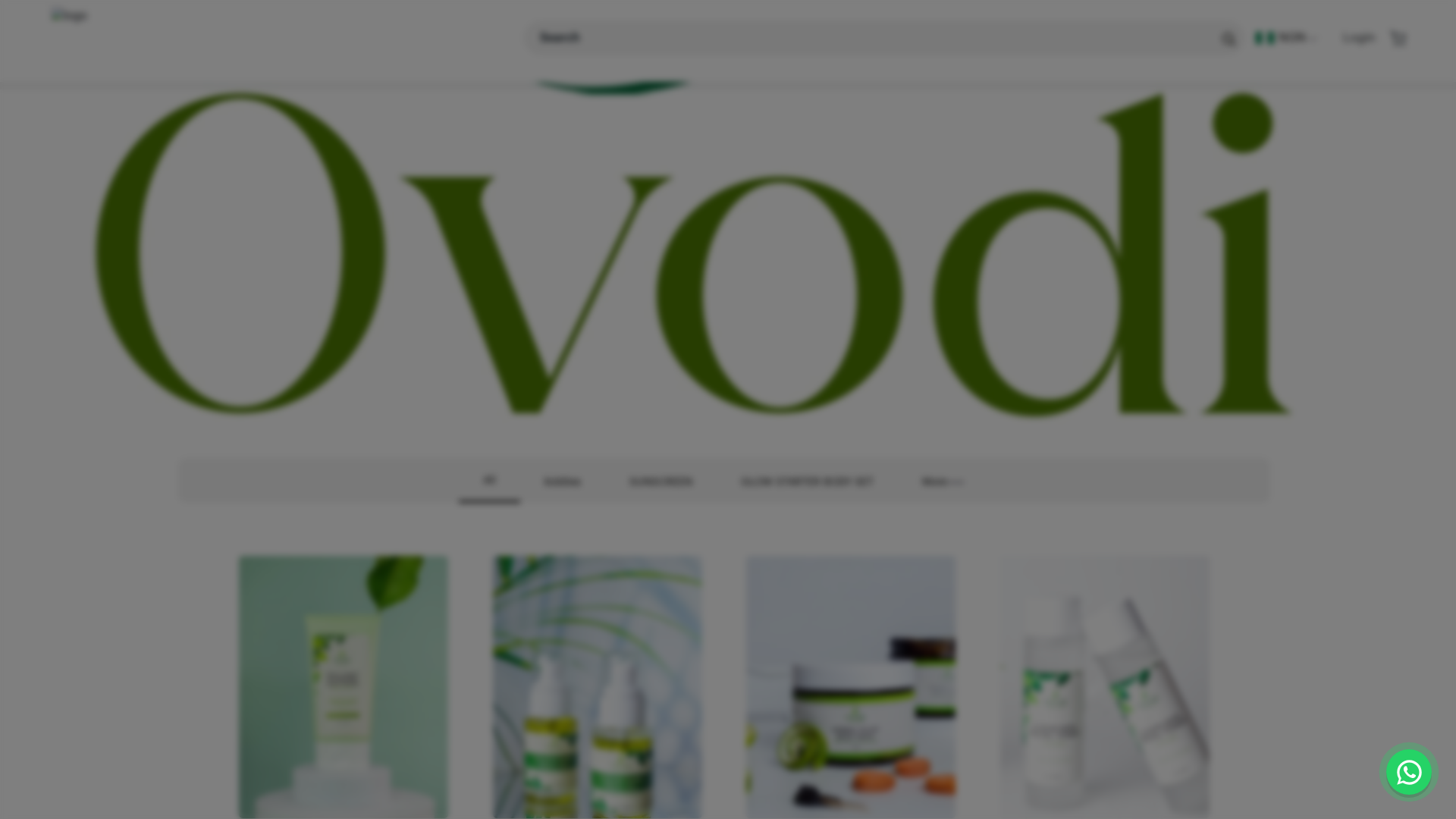 website screenshot of https://ovodiskincare.co/