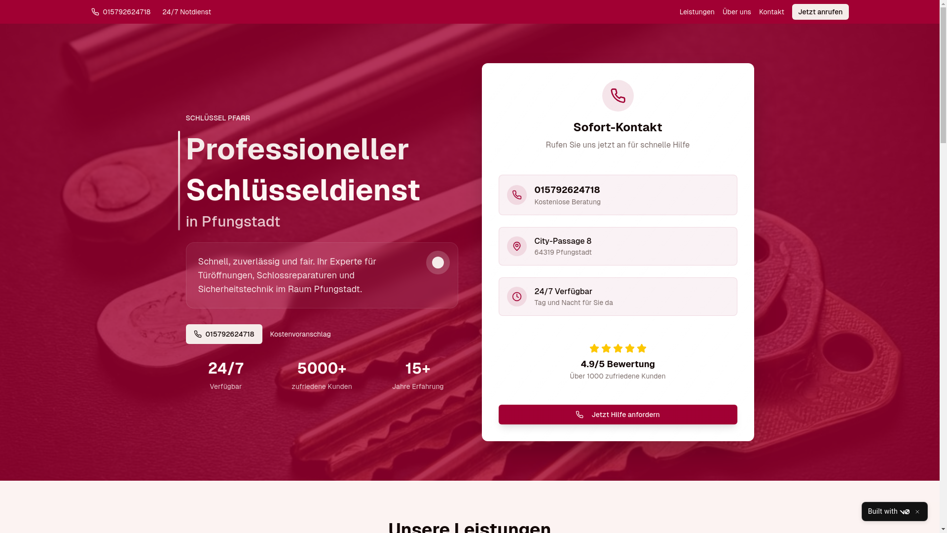 website screenshot of https://schluessel-pfarr.de/