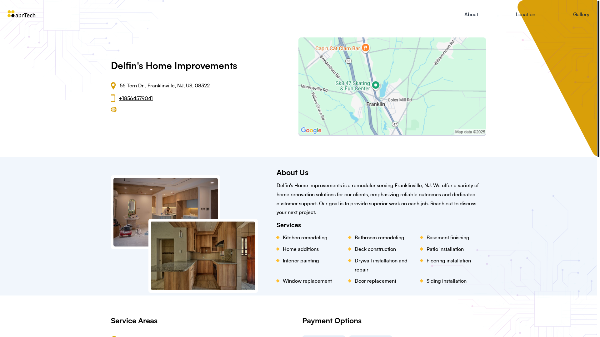 website screenshot of https://delfinshomeimprovements.online/