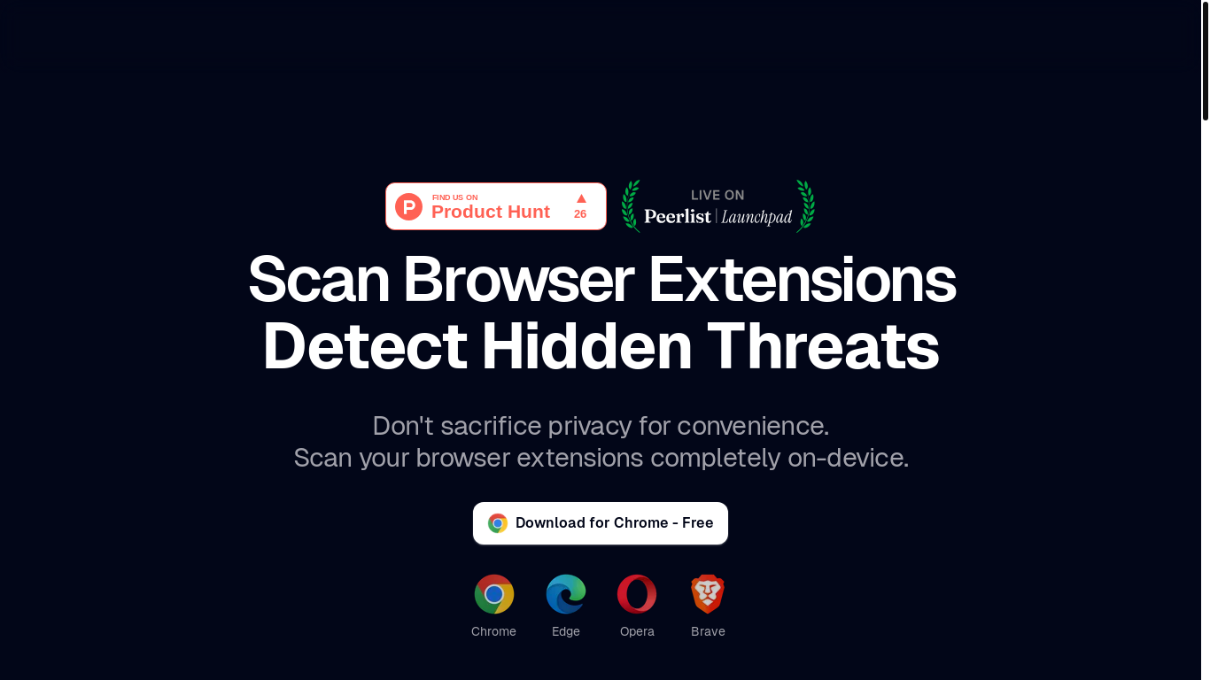 website screenshot of https://www.extensionauditor.com/