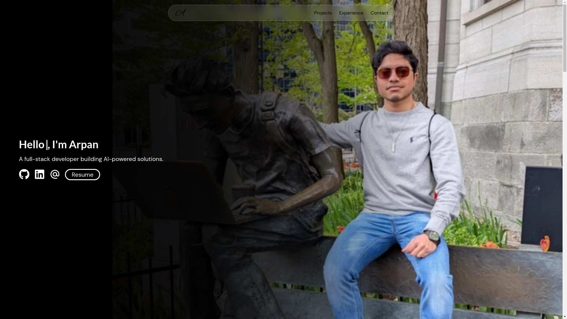 website screenshot of https://arpan-saha.com/