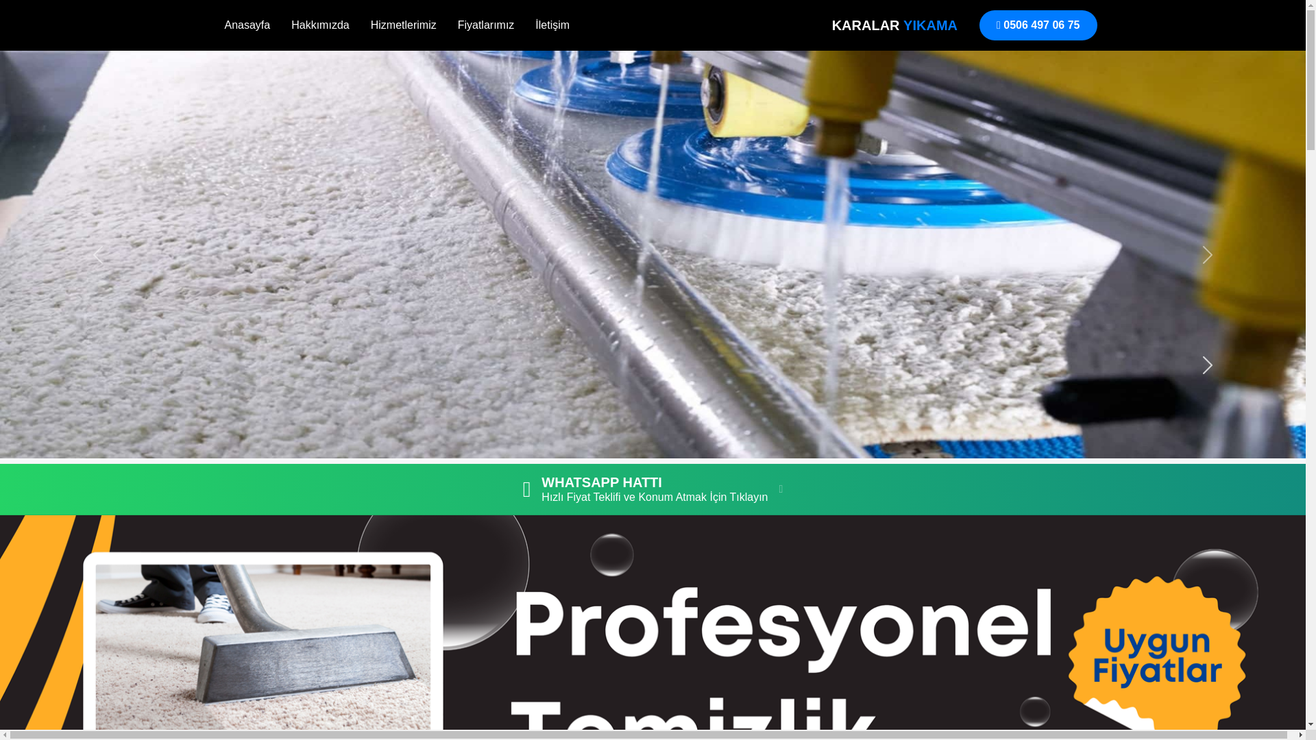 website screenshot of https://karalarhalivekoltukyikama.com.tr/