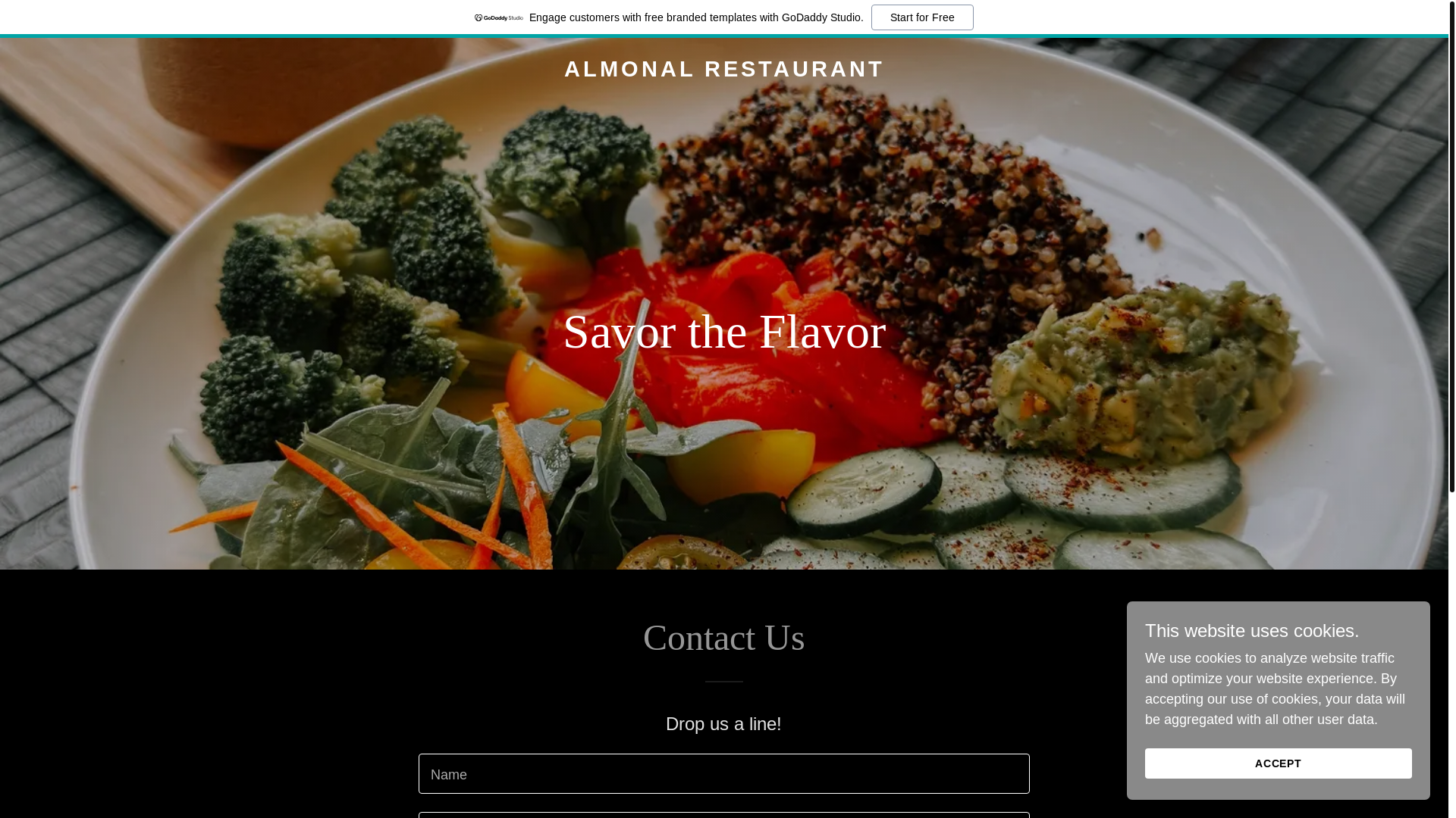 website screenshot of https://almonalrestaurant.com/