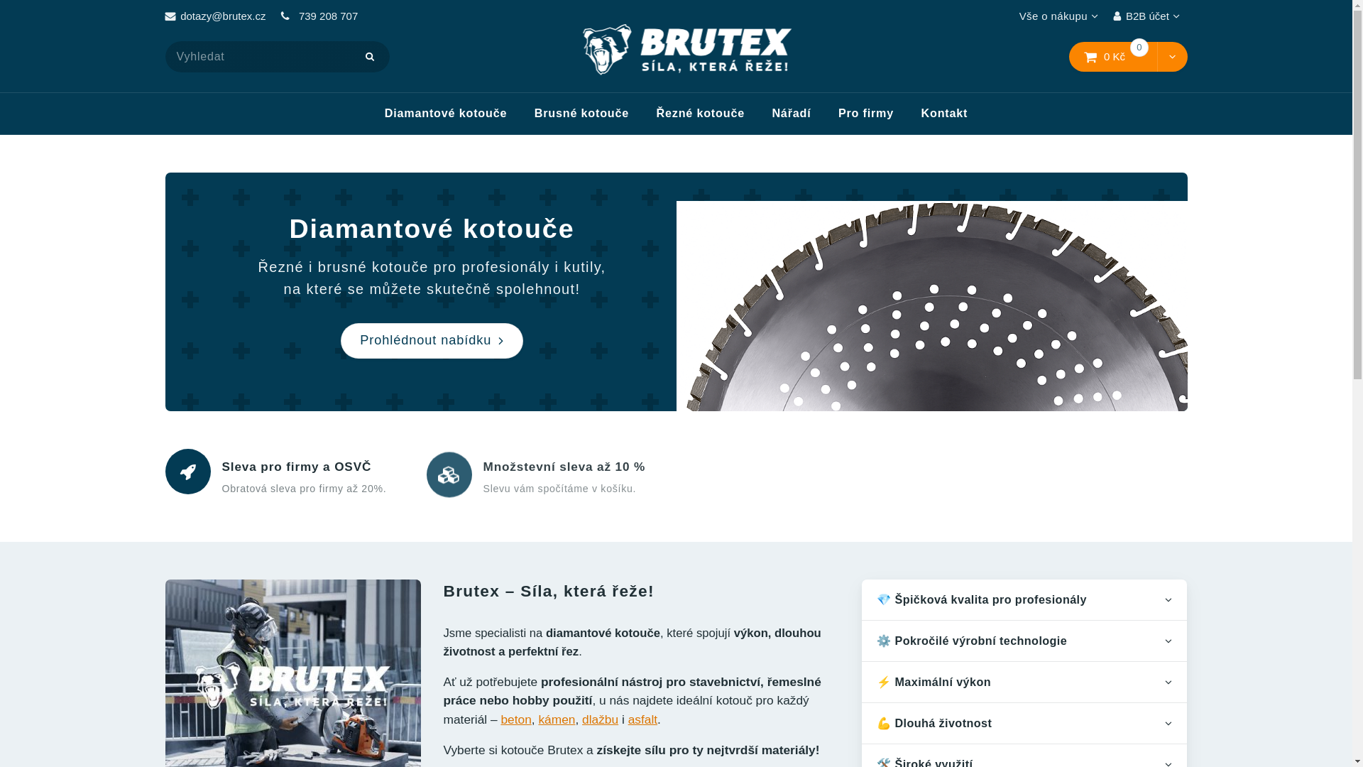 website screenshot of https://brutex.cz/