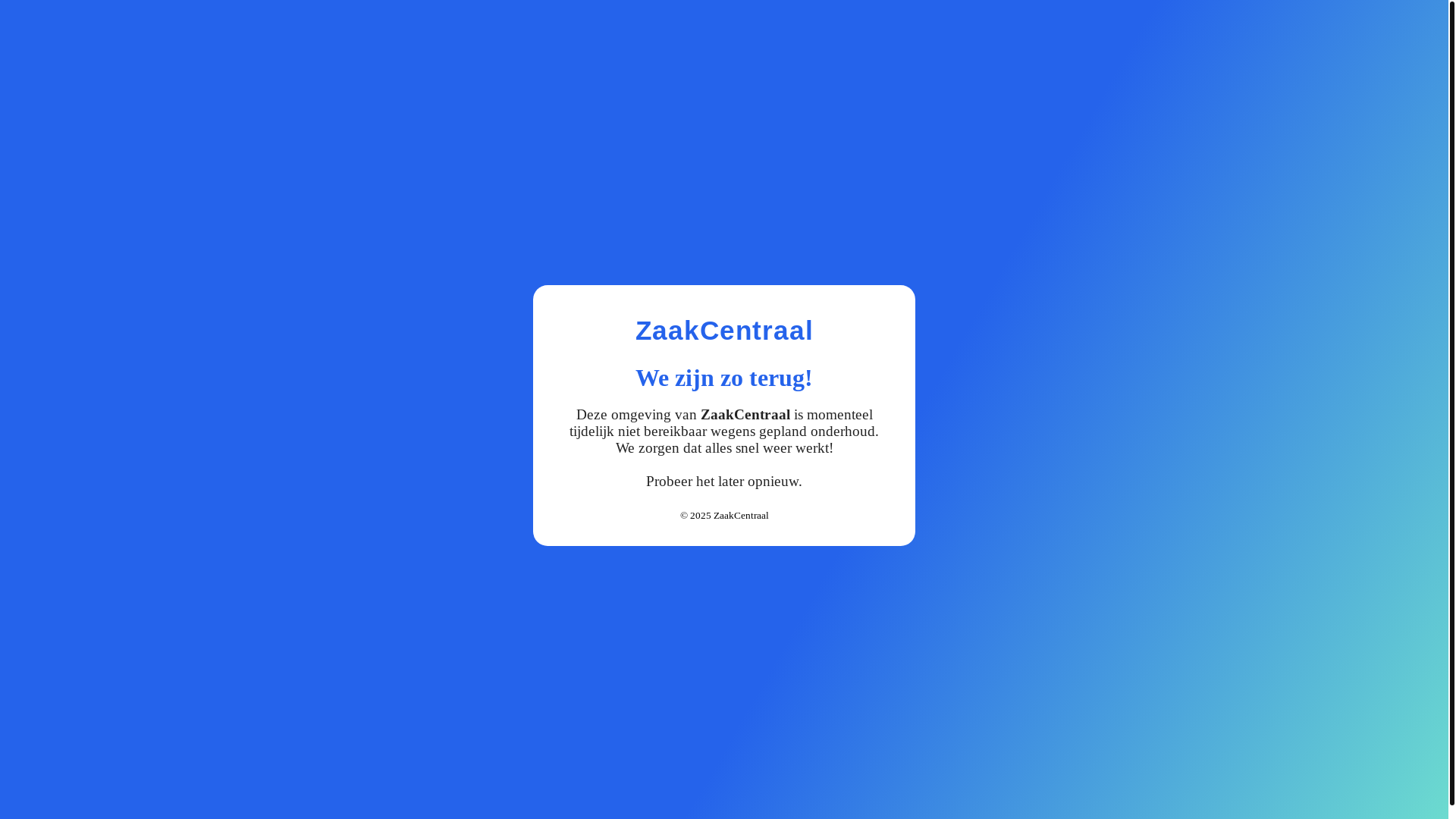 website screenshot of https://zaakcentraal.nl/