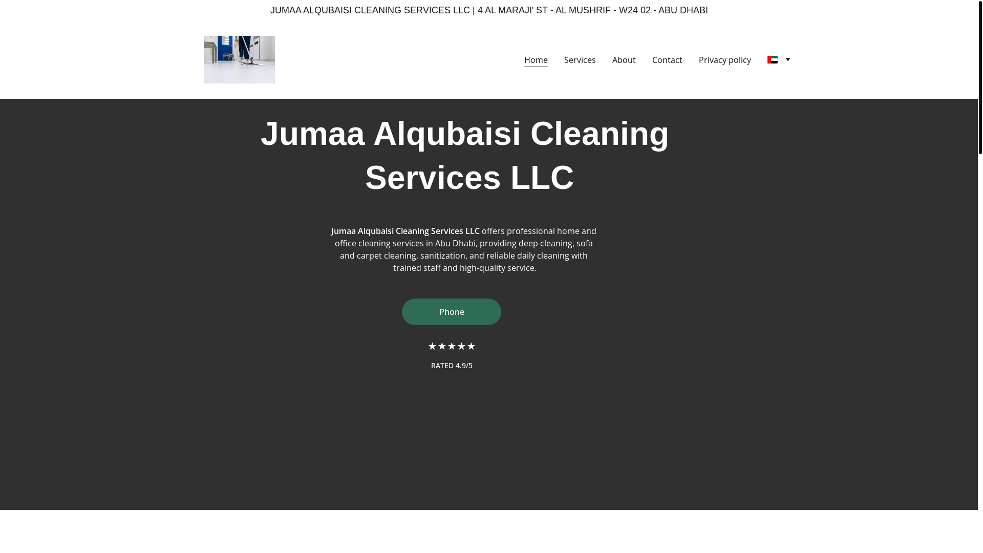 website screenshot of https://jumaaalqubaisicleaningservicesllc.click/