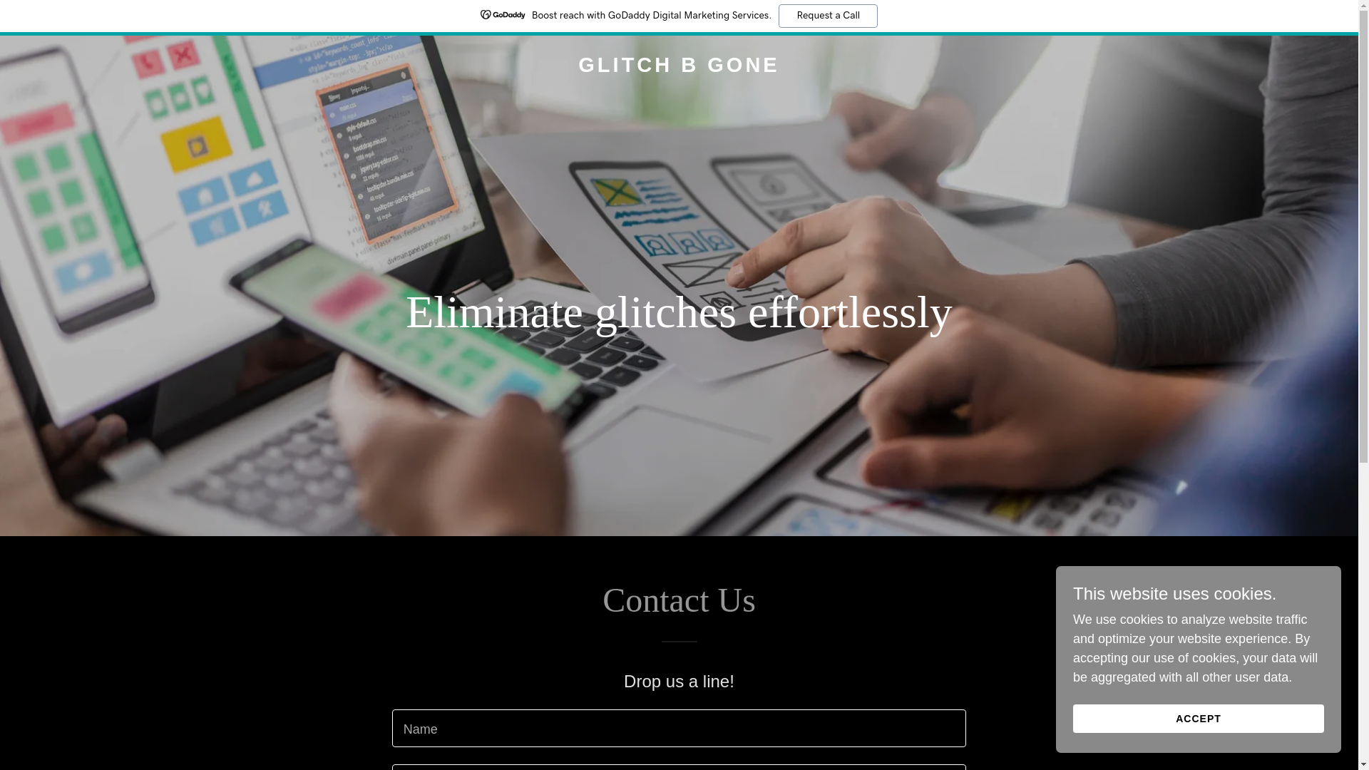 website screenshot of https://glitchbgone.com/