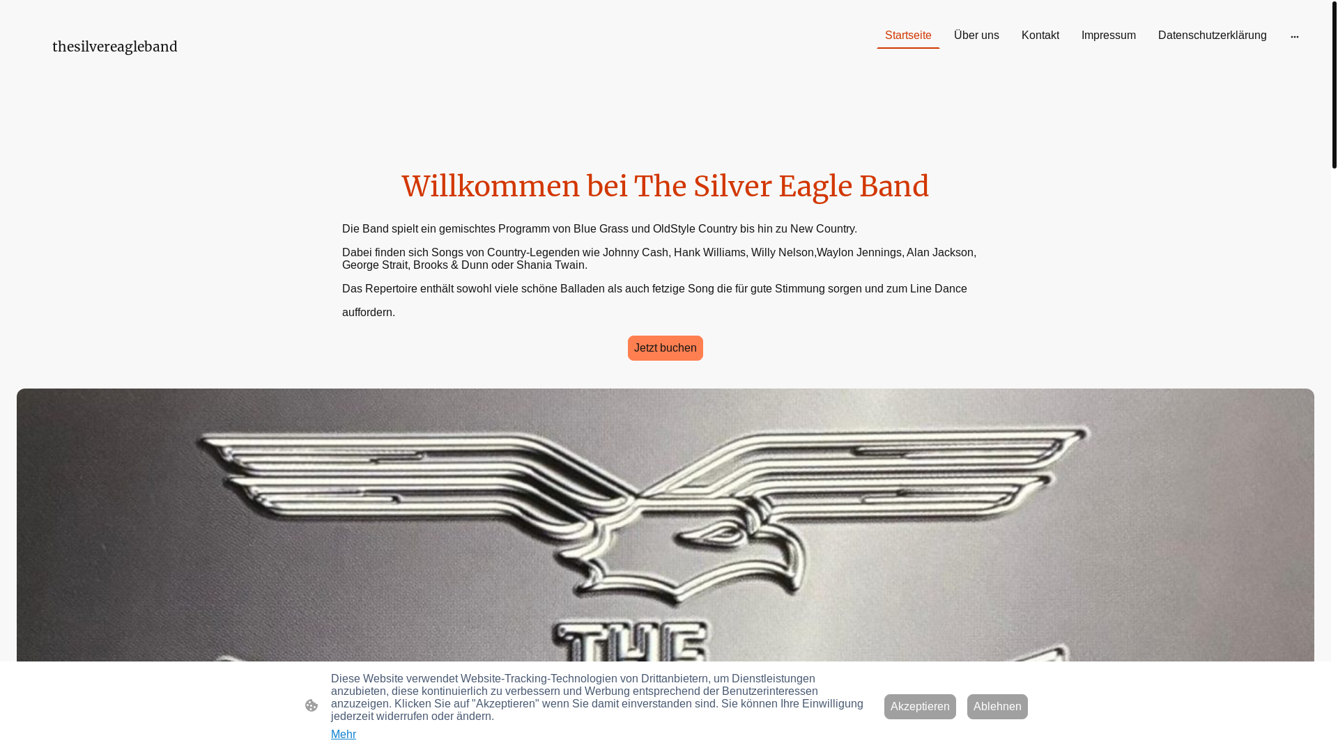 website screenshot of https://thesilvereagelband.de/