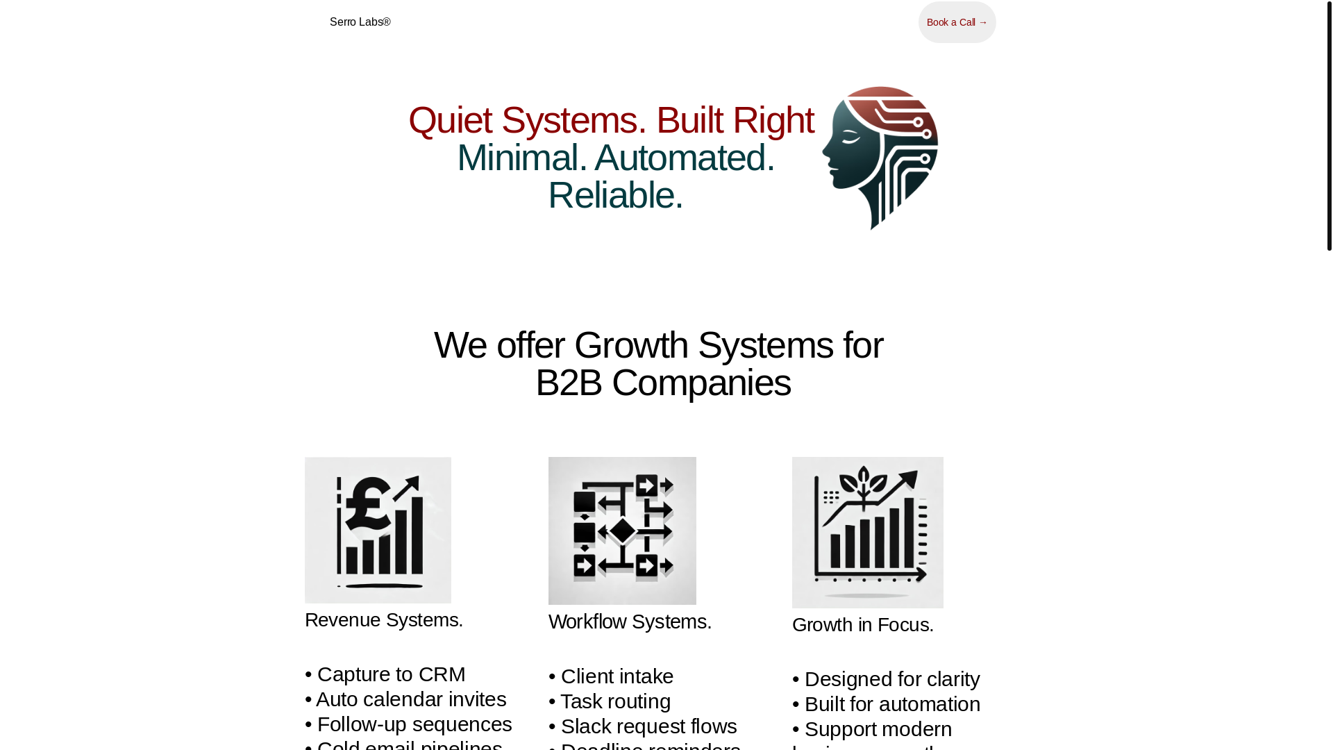 website screenshot of https://serrolabsservices.co/