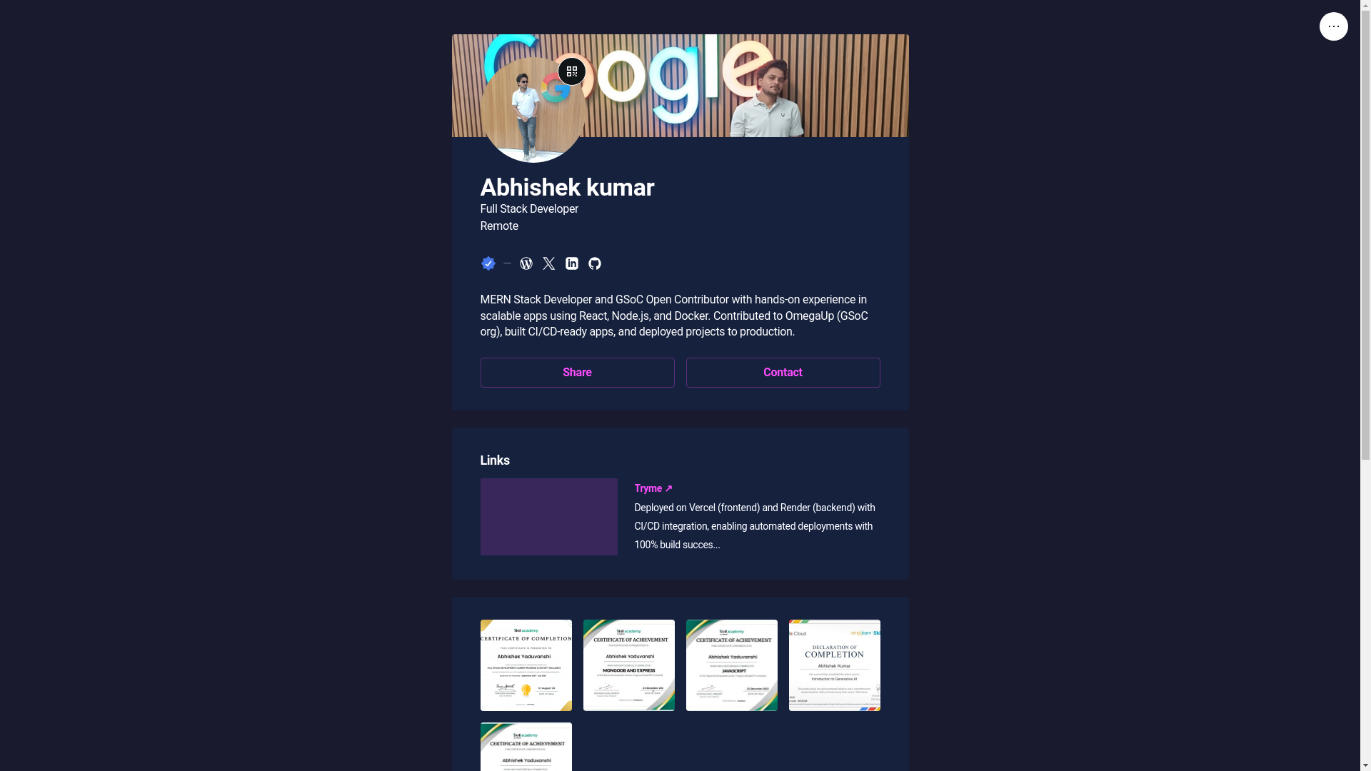 website screenshot of https://ab-his-hek-kumar.link/