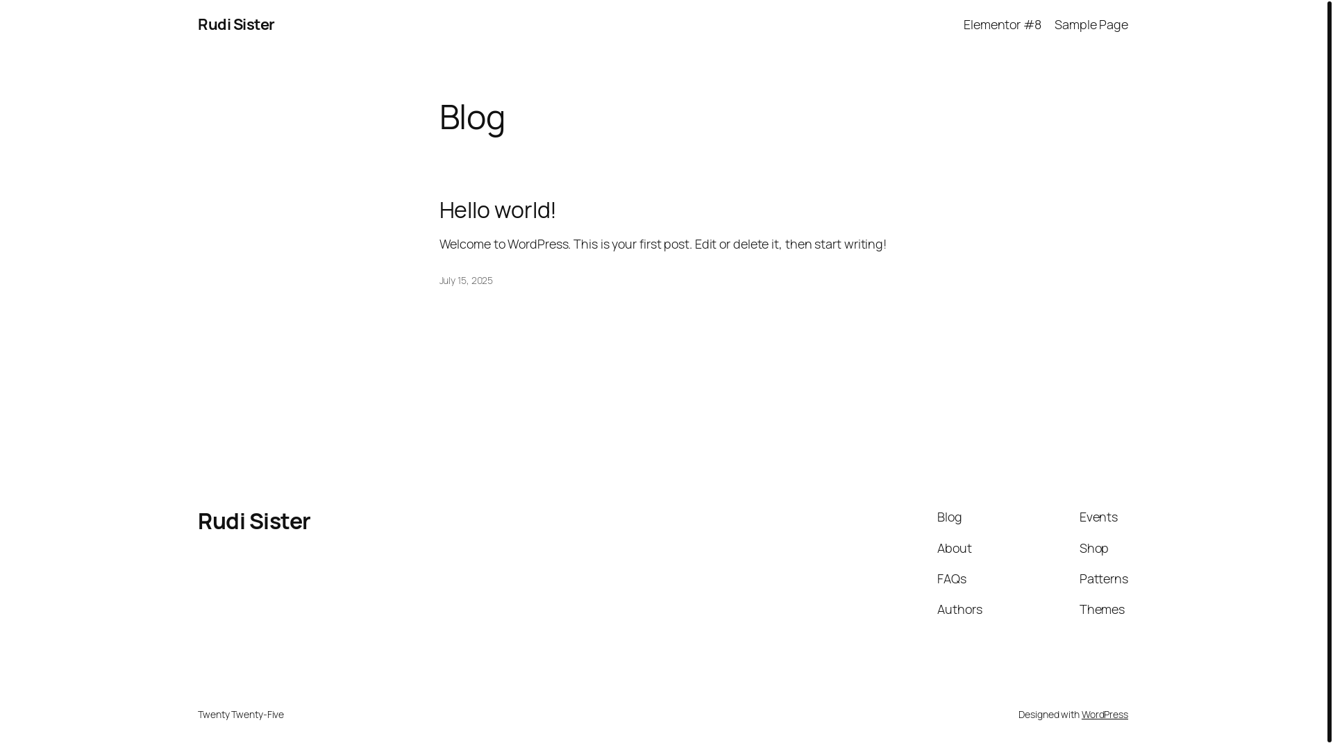 website screenshot of https://rudisister.co/