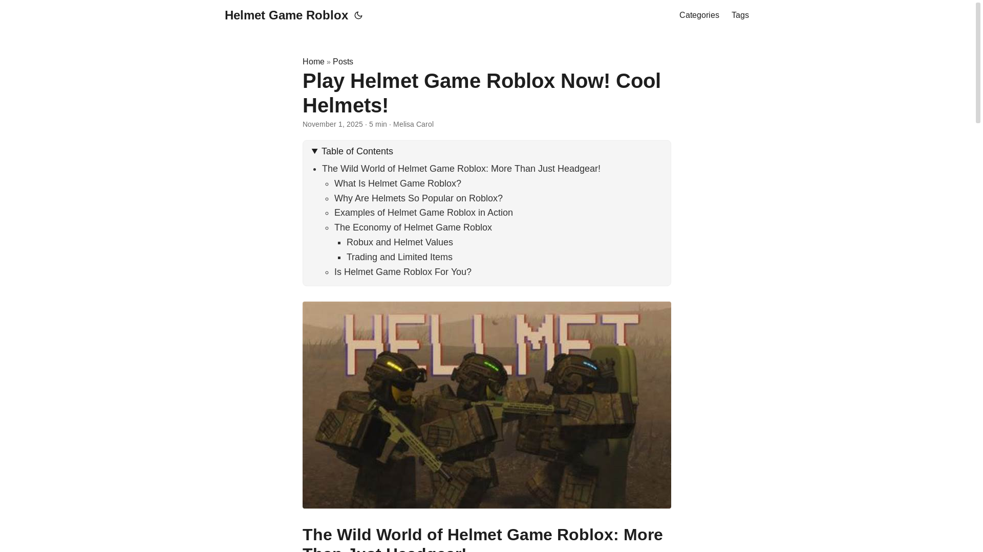 website screenshot of https://helmet-game-roblox.pages.dev/