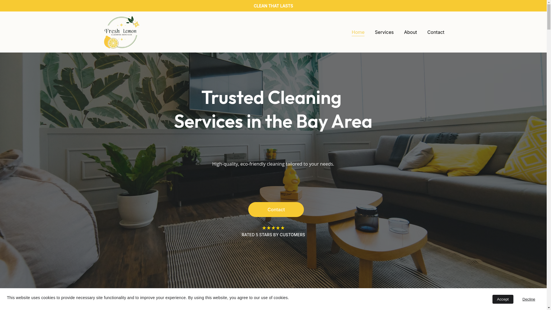website screenshot of https://freshlemoncleaningservices.com/
