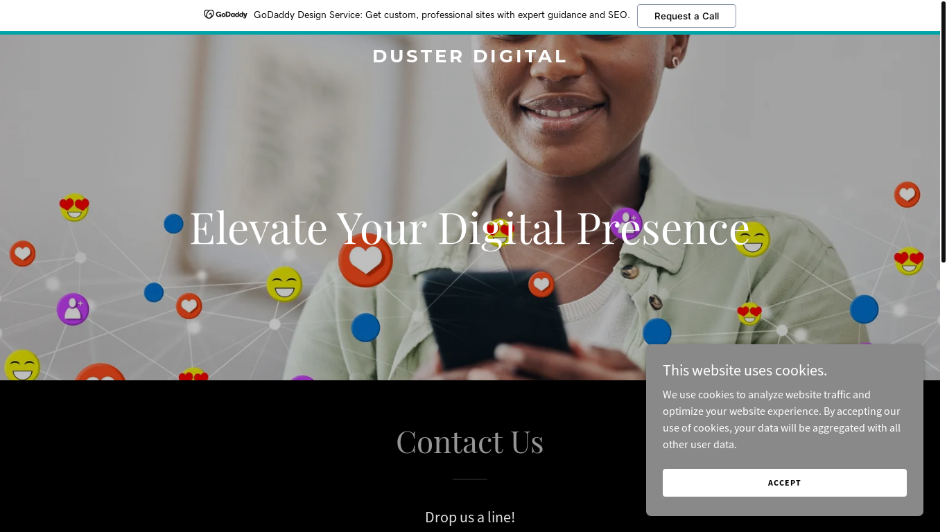 website screenshot of https://dusterdigital.com/