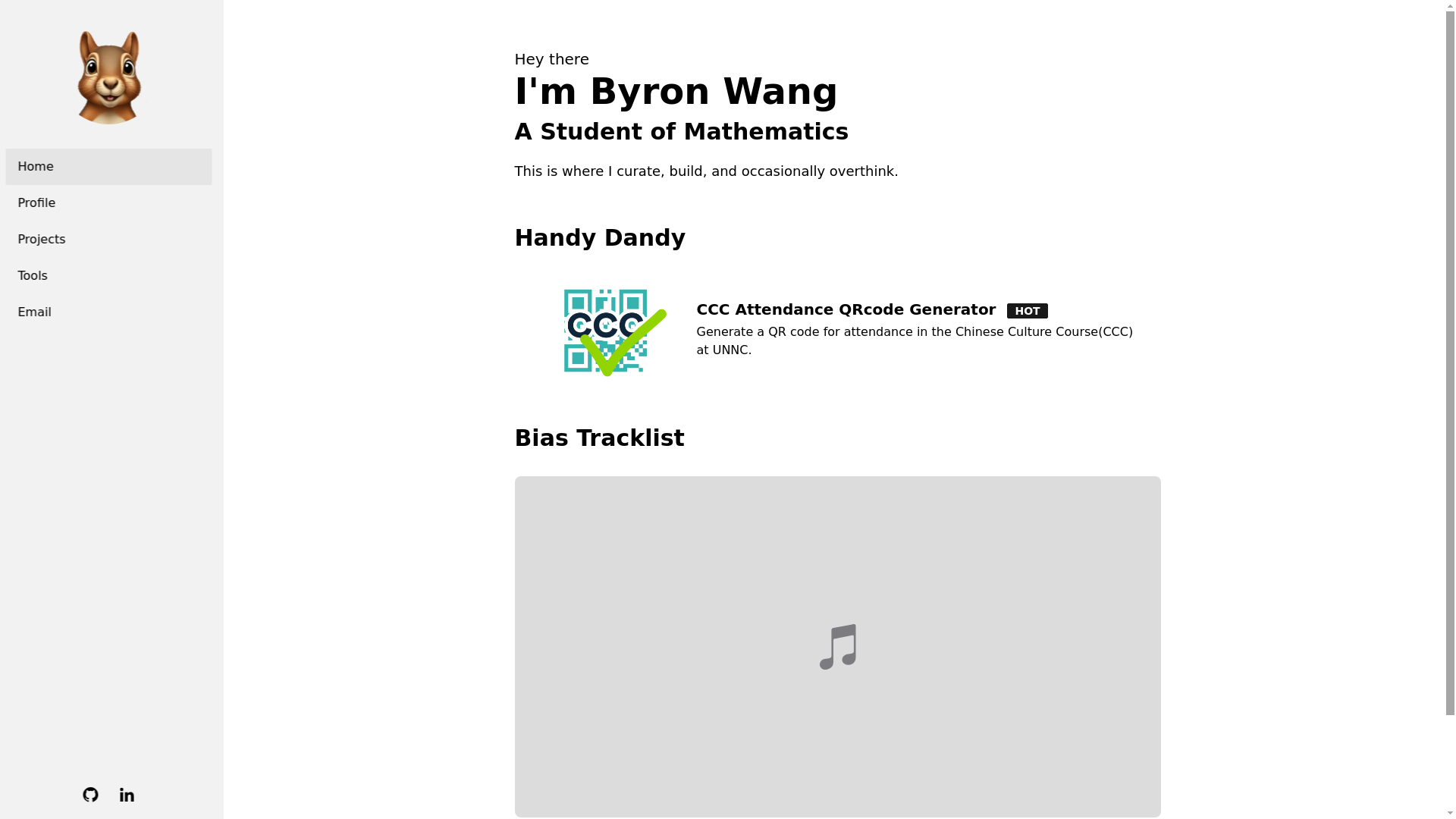 website screenshot of https://byron-wang.pages.dev/