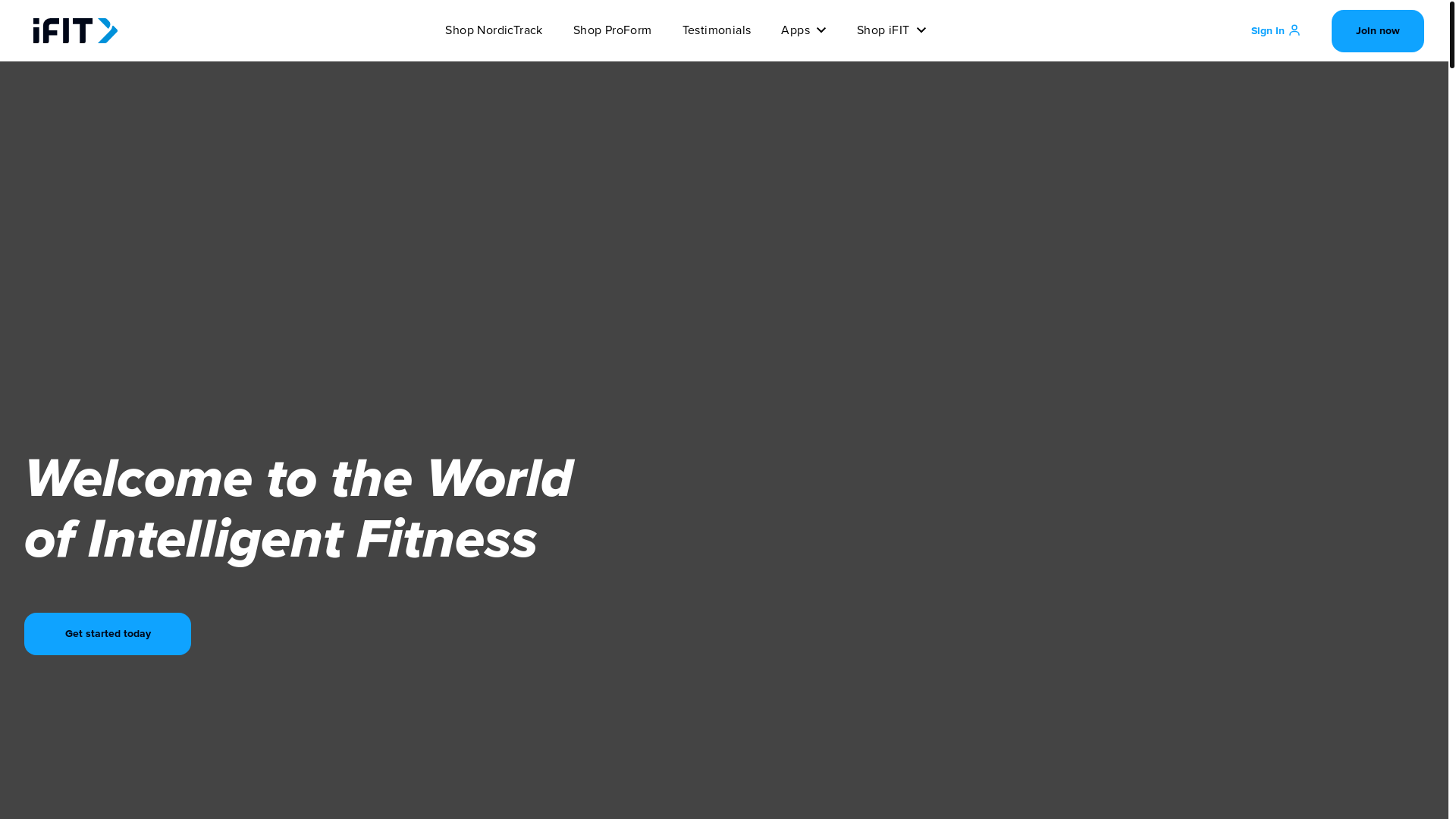 website screenshot of https://www.ifit.com/