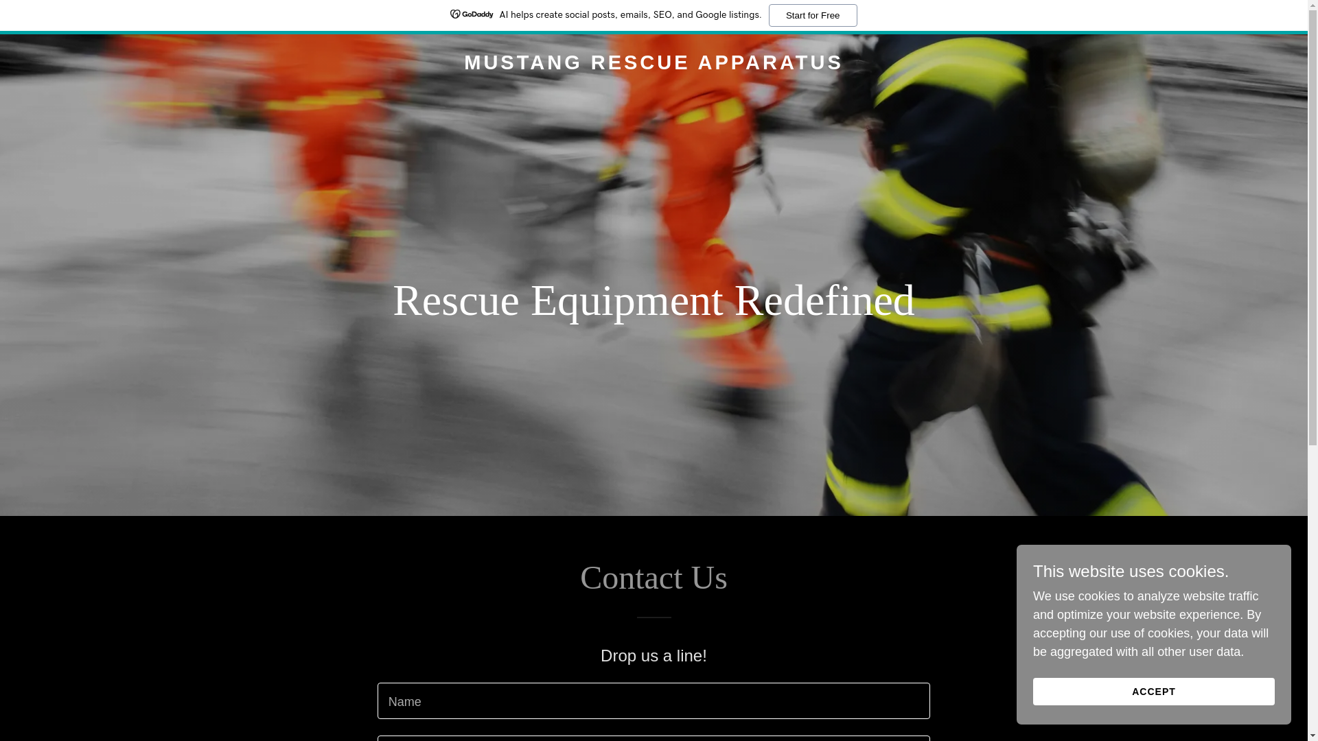 website screenshot of https://mustangrescueapparatus.com/