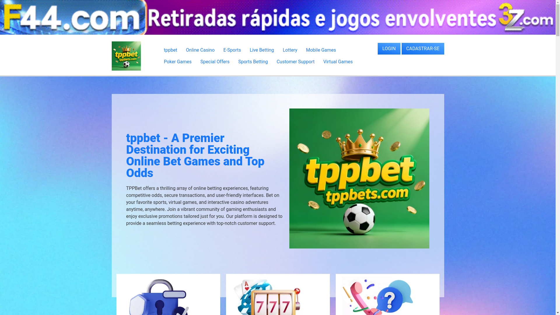 website screenshot of https://tppbets.com/