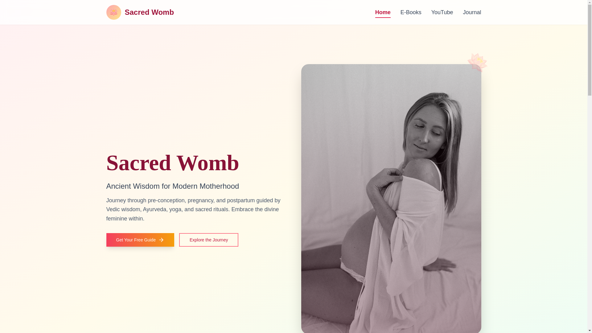 website screenshot of https://sacredwombproject.com/