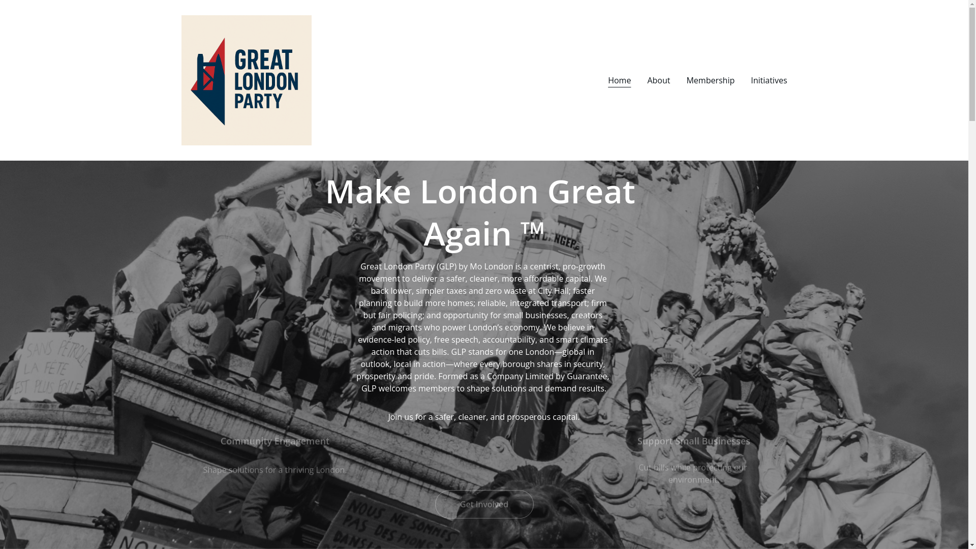 website screenshot of https://greatlondonparty.org/