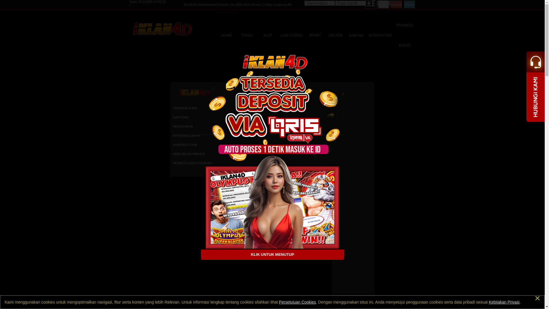 website screenshot of https://iklan4d-indo.biz/