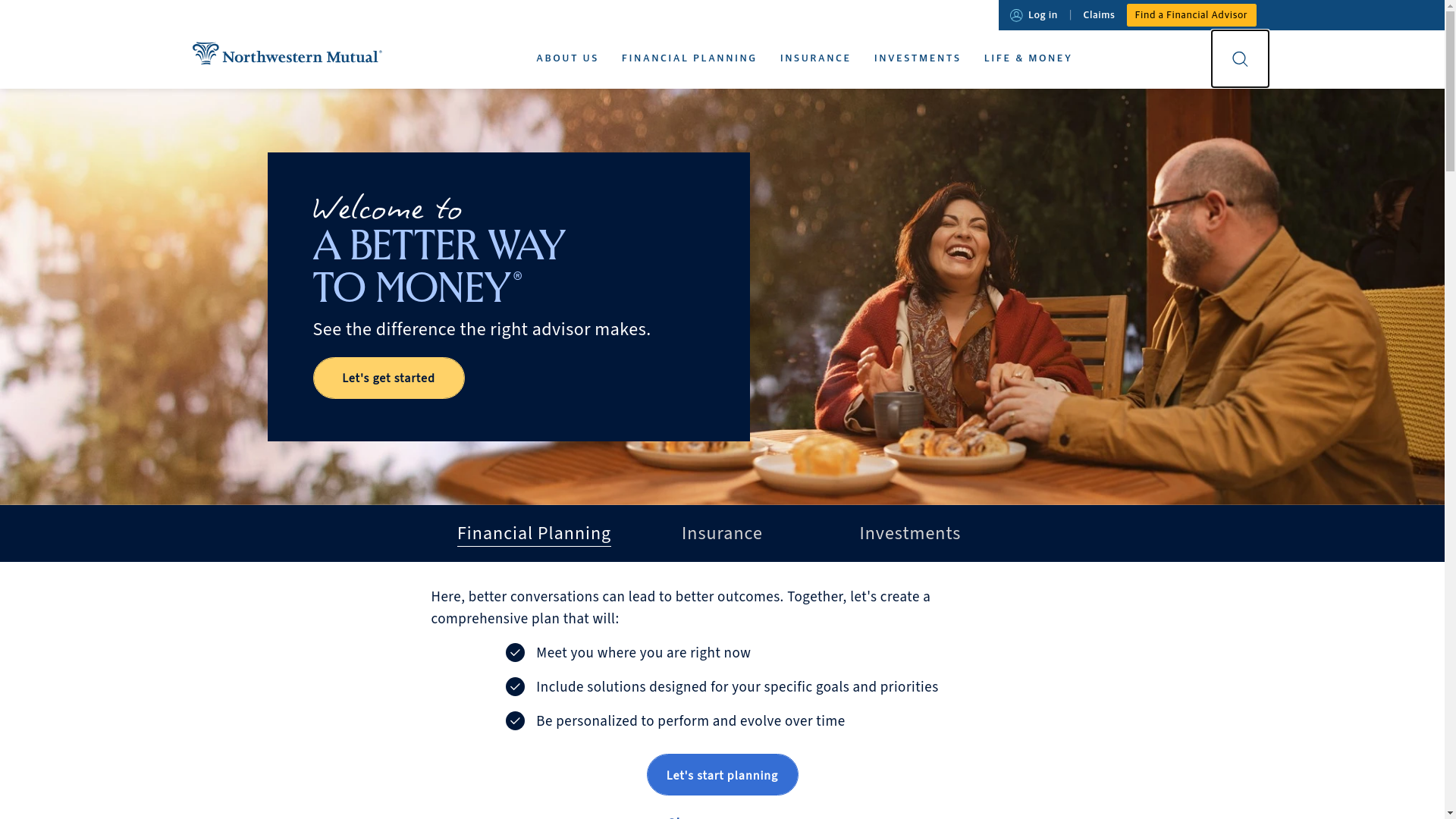 website screenshot of https://northwesternmutual.me/