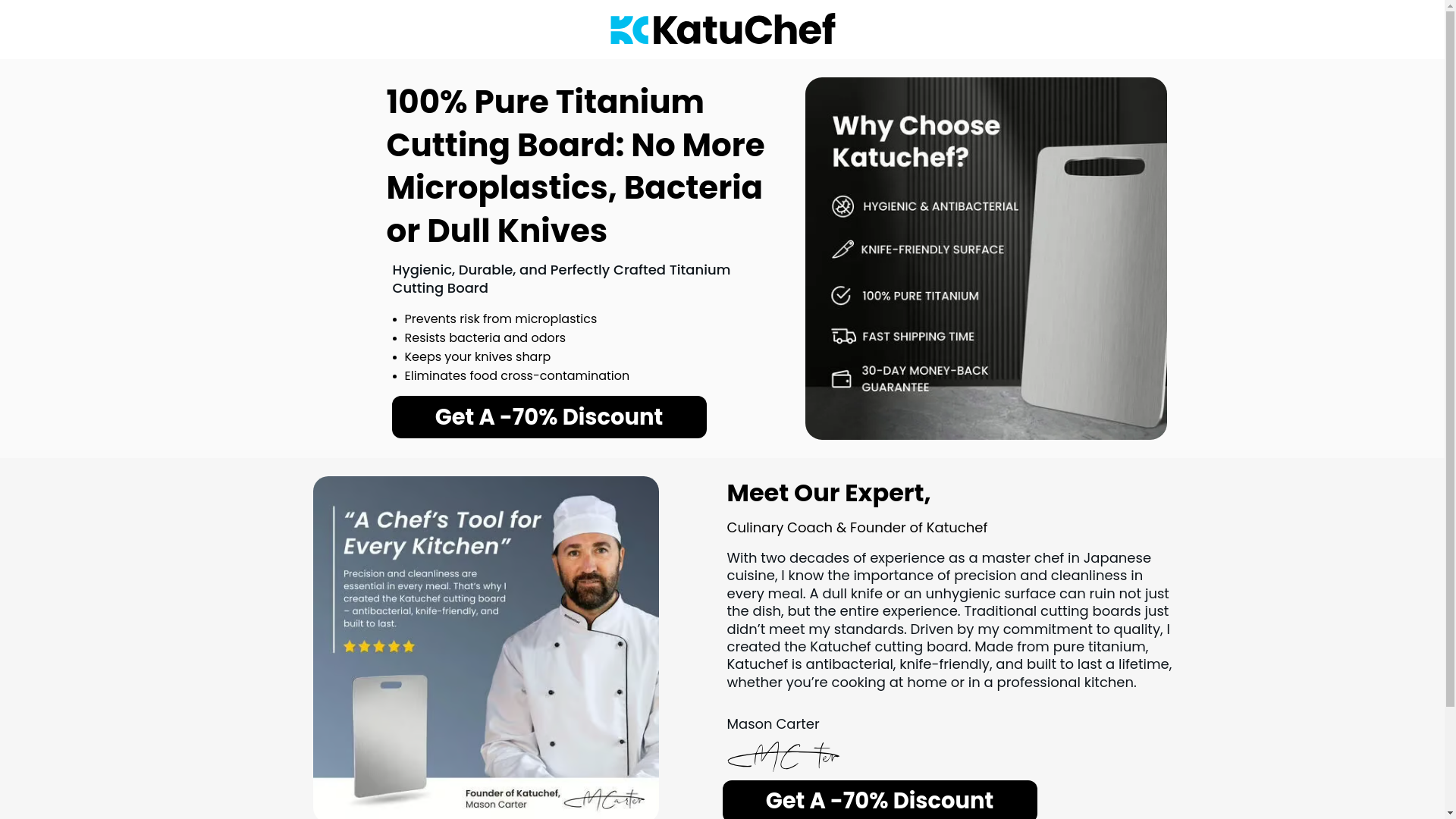 website screenshot of https://trykatuchef.store/