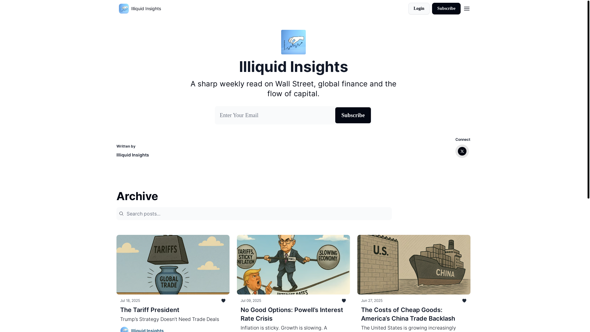website screenshot of https://illiquidinsights.com/