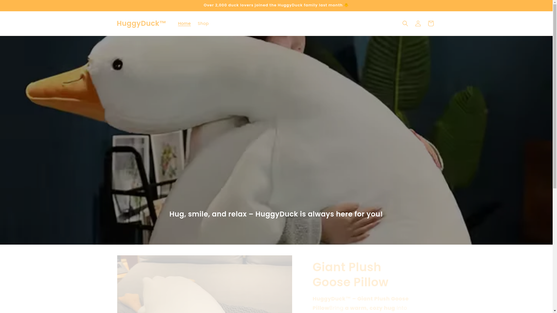 website screenshot of https://huggyduck.com/