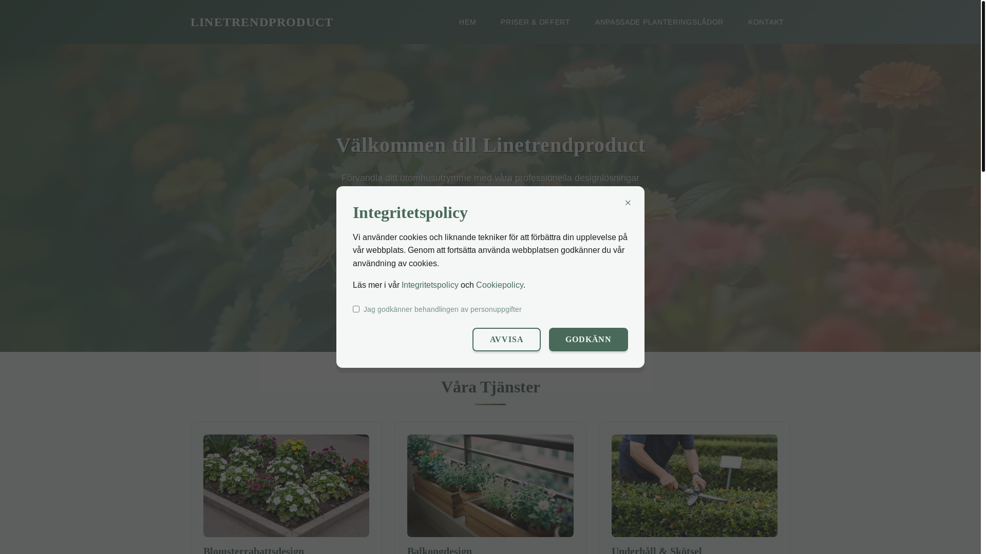 website screenshot of https://linetrendproduct.world/