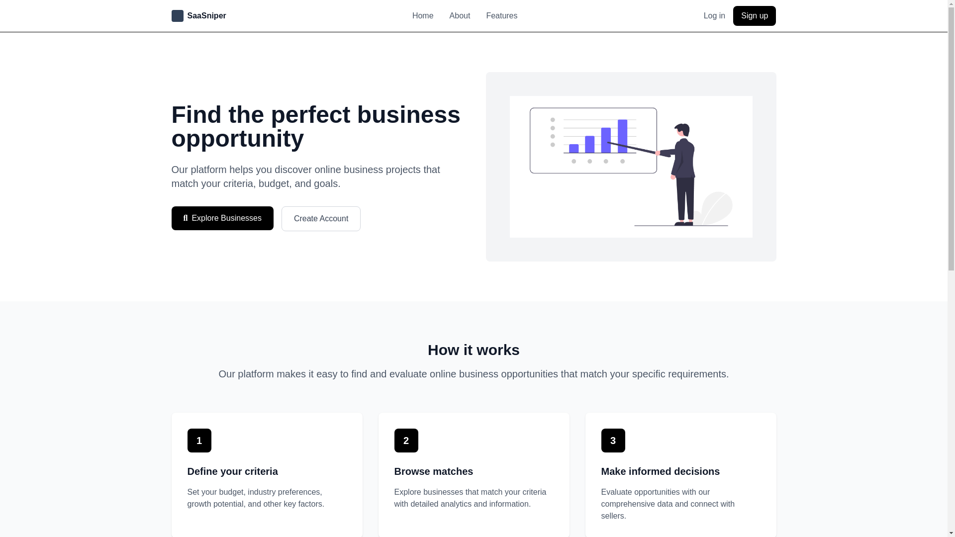 website screenshot of https://saasniper.com/