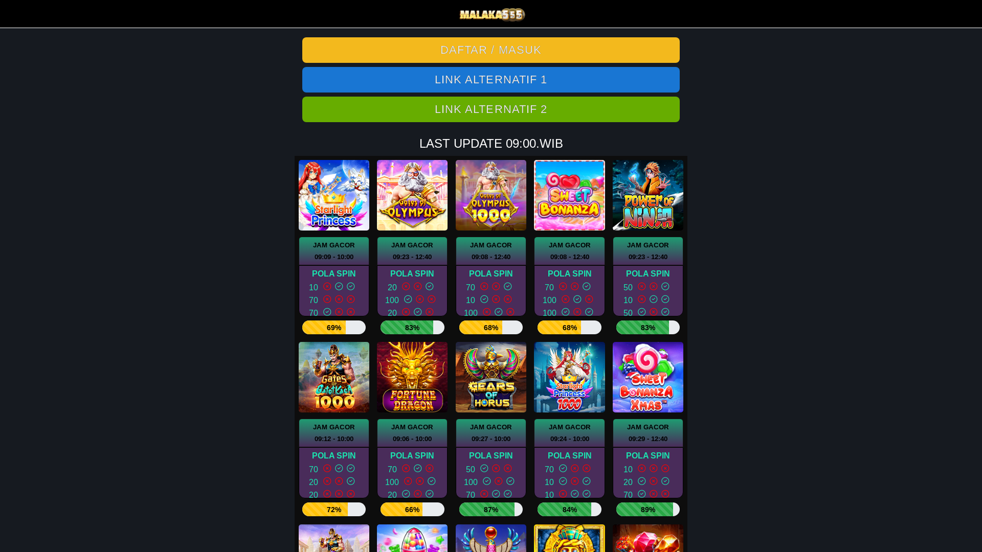 website screenshot of https://malaka555.net/