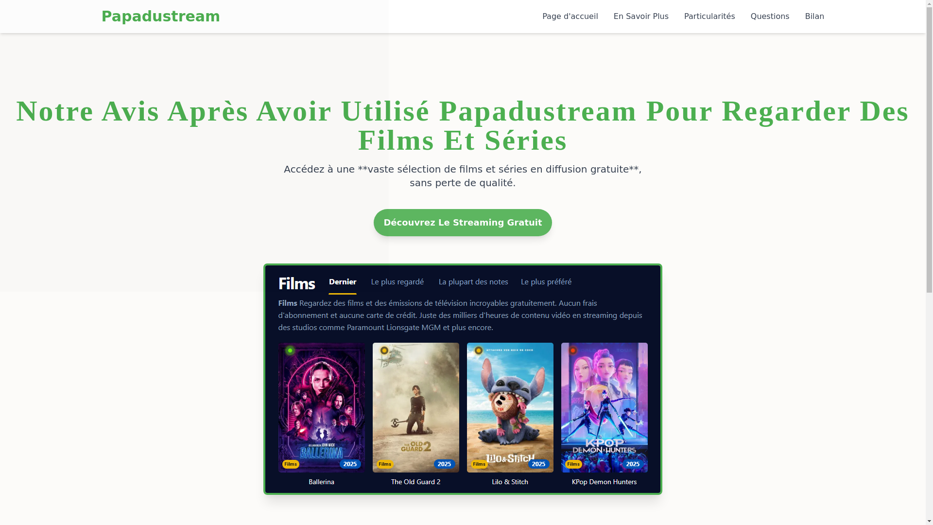 website screenshot of https://papadustream-qn5w.pages.dev/