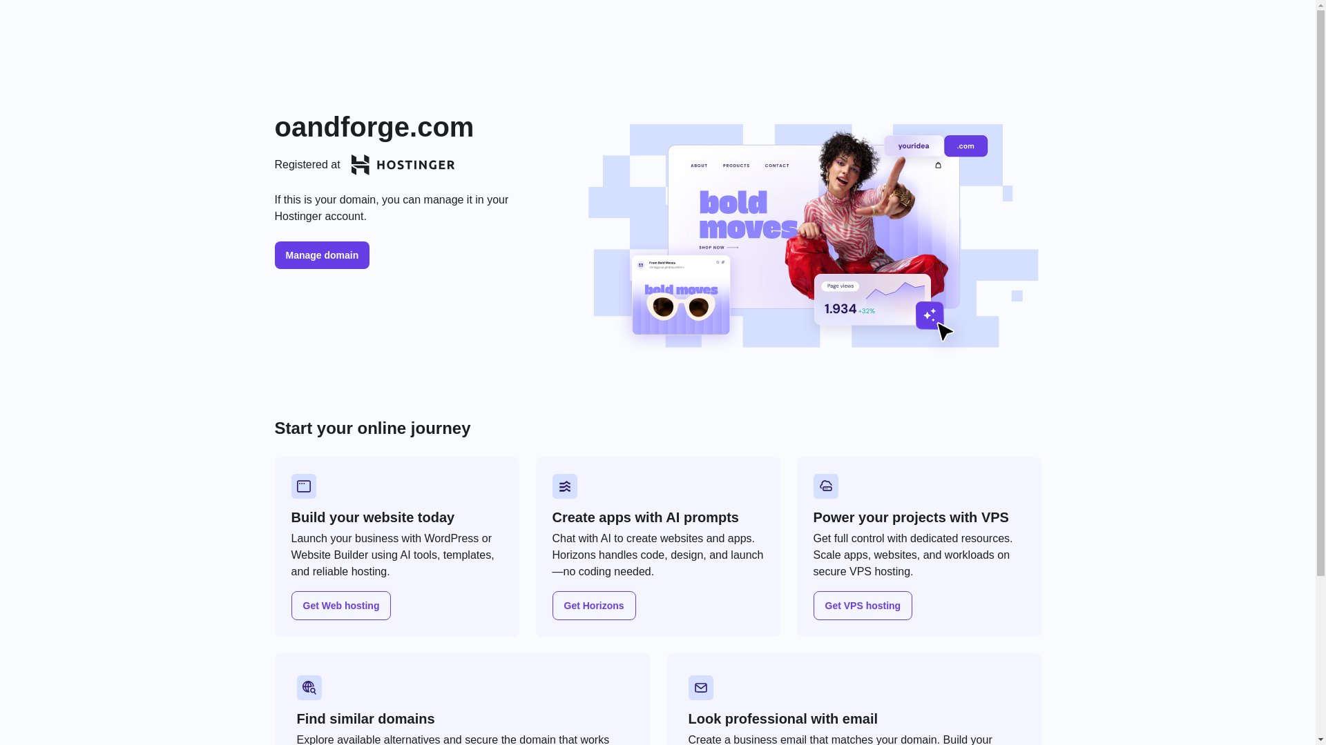 website screenshot of https://oandforge.com/