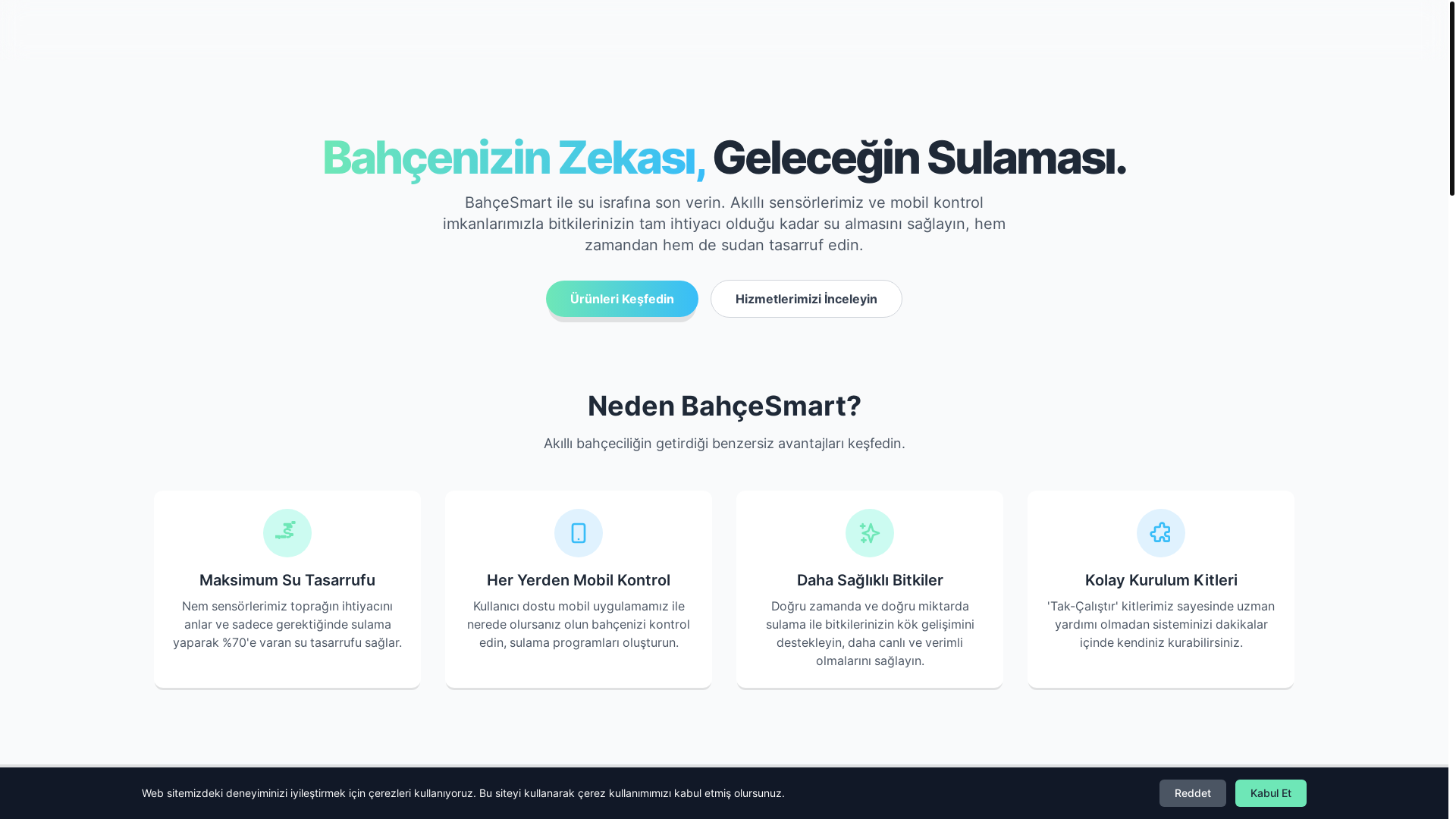 website screenshot of https://bahcesmart.pro/