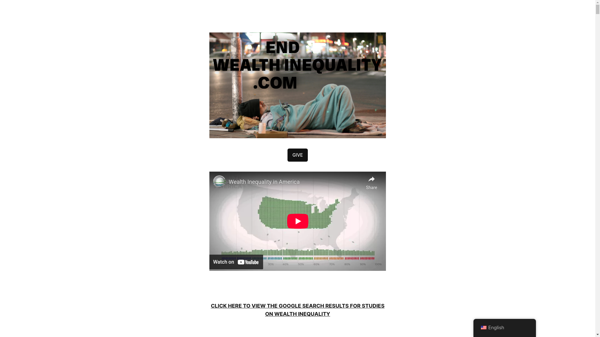 website screenshot of https://endwealthinequality.com/