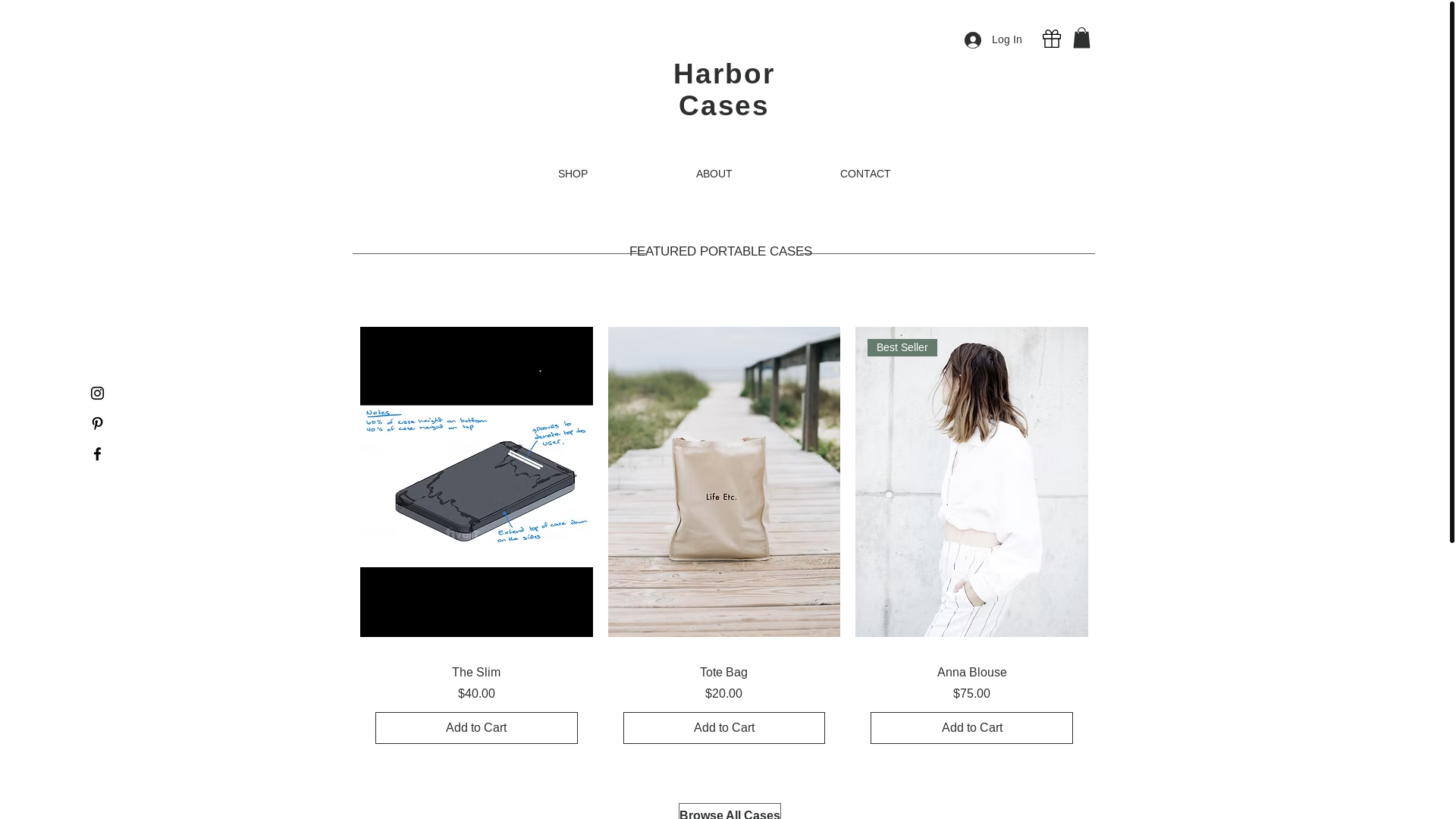 website screenshot of https://theharborcase.com/