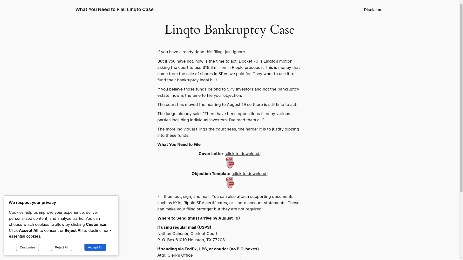 website screenshot of https://linqtocase.com/