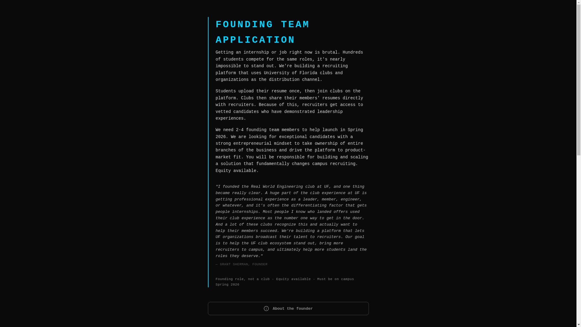 website screenshot of https://ufstartup.com/